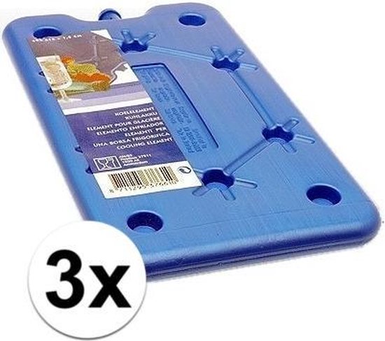 3 platte koelbox koelelementen blauw van Icepeak