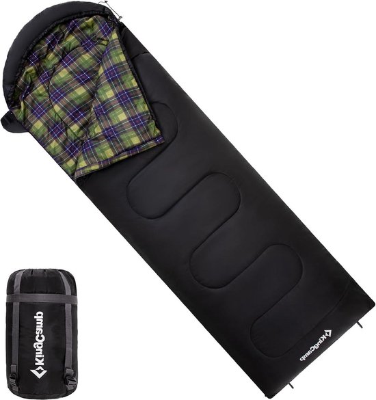 3 seizoenen lichtgewicht waterafstotend uniek kleurontwerp warme slaapzak voor volwassenen - kamperen buiten reizen en binnen - zwart rooster L ritssluiting Sleeping Bag van Gonex