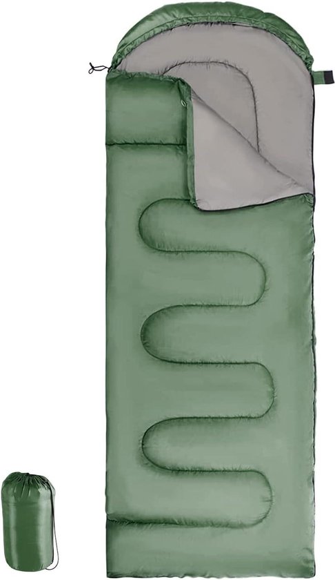 3-seizoenen slaapzak met capuchon - waterdicht, warm en lichtgewicht voor volwassenen - geschikt voor camping, wandelen, backpacken - outdoor en indoor gebruik Slaapzak voor camping van Merkloos