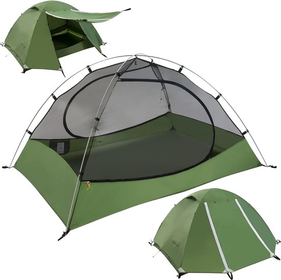 3-seizoenentent voor kamperen - 2/3/4 personen Waterdichte buitentent Ultralichte trekkingtent, compacte tent met kleine verpakkingsgrootte voor familie, strand, festival, groep van Forceatt