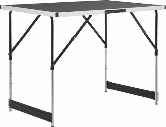 3 stuks Aluminium Vouwtafel / Klaptafel / Campingtafel - Multifunctioneel - Zwart van MaxxGarden