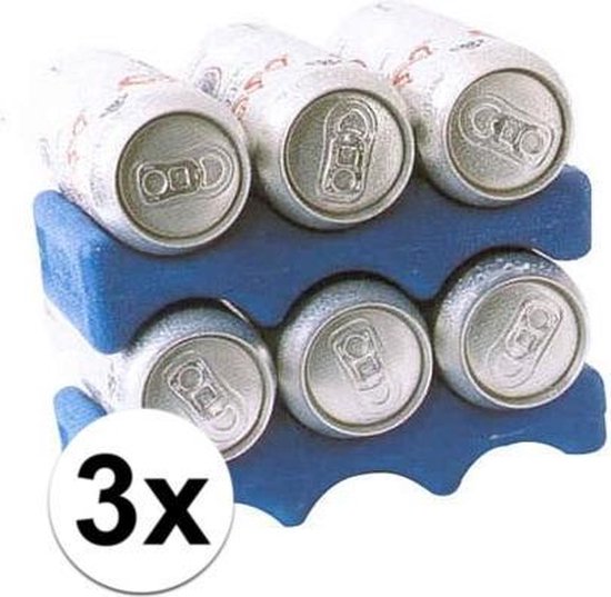 3 Stuks blauwe koelelementen voor frisdrank/bier blikjes van Sachi