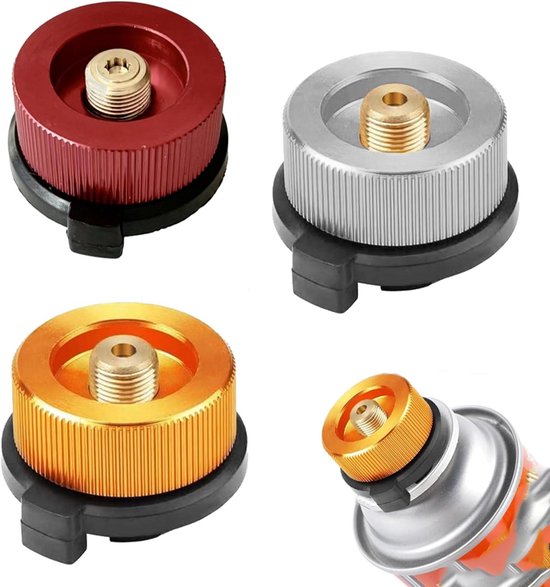 3 Stuks Gaspatroon Adapter - Camping Gasadapter - Universele Verbinding Voor Kamperen - Campingfornuisadapter - Gasaansluiting Voor Buitenfornuizen - Geschikt Voor Butaangaspatronen, Schroefgaspatronen