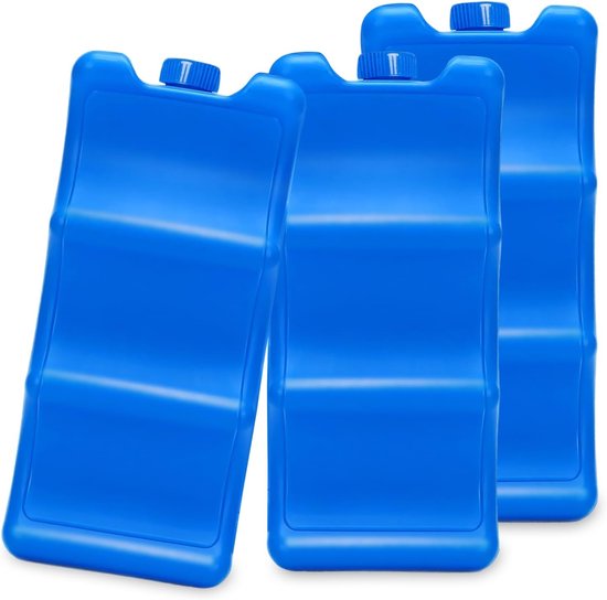 3 stuks koelelement moedermelk - flesvorm - 9,4 x 20,8 cm - Blauw