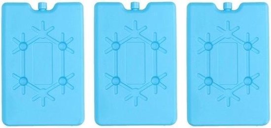 3 stuks koelelementen fel blauw 16 cm - Koelblokken/koelelementen voor koeltas/koelbox van Merkloos
