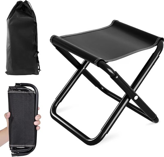 30 cm Voetbank - Outdoor Camping Kruk - Draagbare Balkon Kruk met Draagtas - Mini Camping Kruk - Kleine Draagbare Vouwkruk - Vouwbare Tuinkruk voor Kamperen - Vissen - Tuinieren en Strand