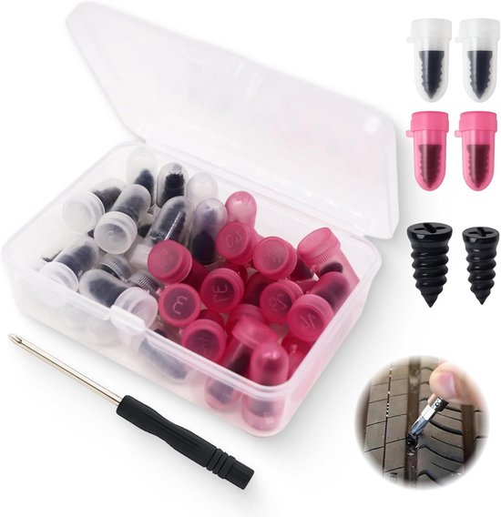 30-delige vacuümbanden reparatieset - rubberen spijkers en schroevendraaier voor auto, motor en truck tubeless banden van UpWorld