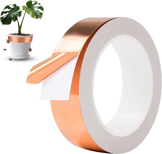 30 mm x 20 m, EMI-afschermingstape, ultradunne koperfolietape, koperen plakstrips Kopertape, voor gitaar en EMI-afscherming, solderen, elektrische reparaties
