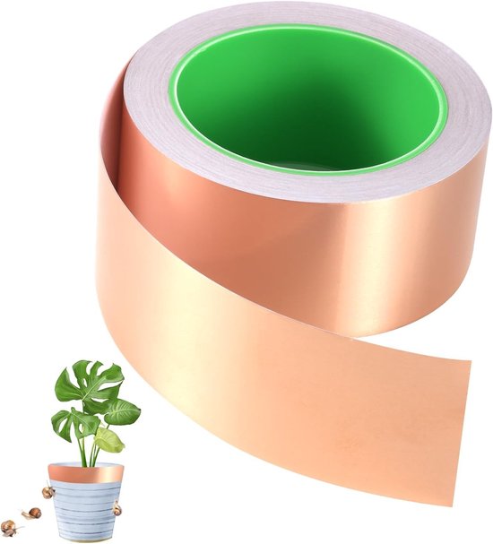30 mm x 20 m zelfklevende kopertape voor EMI-bescherming, geleidend en dubbelzijdig, ideaal voor slagbescherming en elektrische isolatie