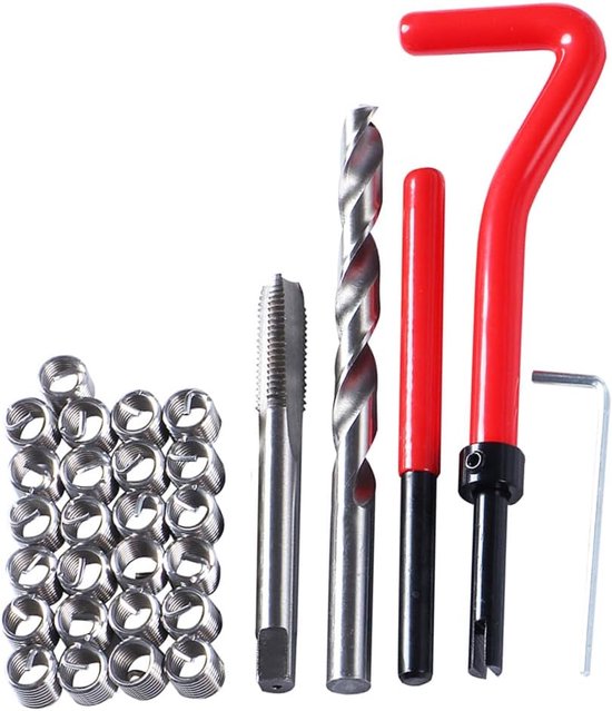 30 stuks schroefdraad reparatiekit M8 x 1,25 mm schroefdraad invoegen