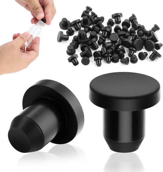 30 Zwarte Ronde Rubberen Stoppen voor Gaten van 8 mm van Merkloos