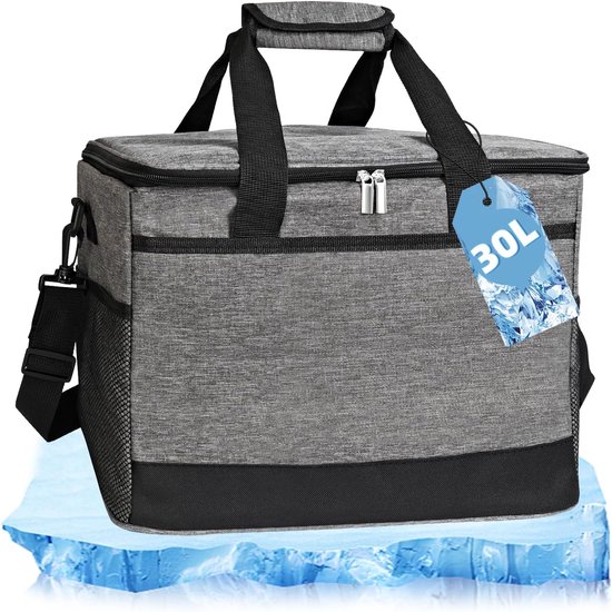 30L Portable Cooler Bag - Foldable Large Picnic Bag - Thermal Bag voor Shopping - Car - Office - Camping - Outdoor - Travel - Food Transportation - Family - Beach - Grilling van Merkloos