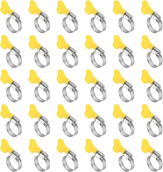 30pcs 16-25mm RVS Slangklemmen - Verstelbare Bout Slangklemmen van Merkloos