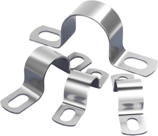 30pcs U Tube Klemmen - 10/20/25mm Heavy Duty Metaal U Beugels - voor Pijp - Kabel - Leidingen - RVS Pijp Klemmen - Pijp Bevestigingsbeugels - Twee Gat Pijp Klem - Fixatieklem van Merkloos