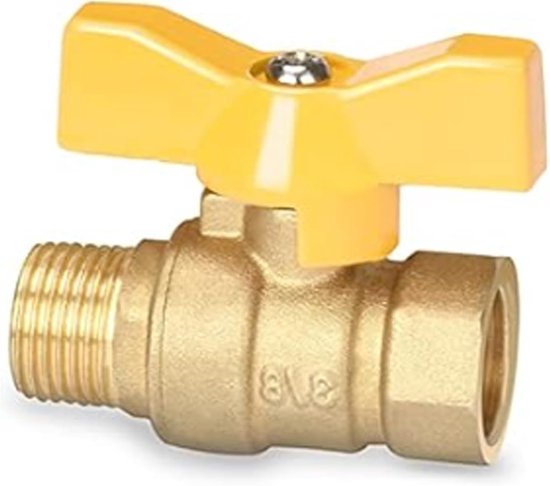 3/8 inch kogelkraan Messing met vleugelgreep - buitenschroefdraad/binnenschroefdraad volledige doorgang PN16