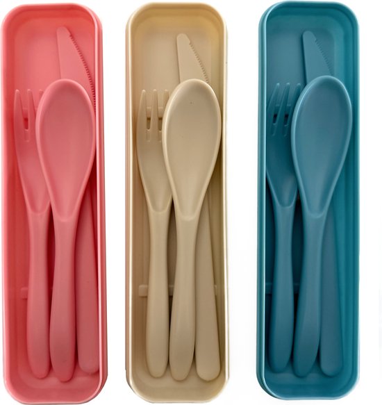 3BMT® Reisbestek - Bestek to Go - 3 sets - ideaal om mee te nemen van 3BMT