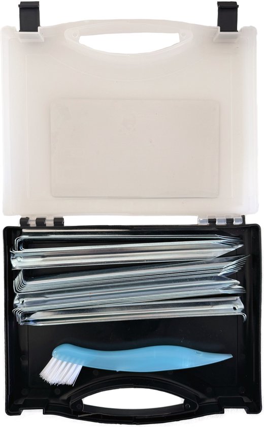 3BMT® Tentharingen Metaal - complete Set met toebehoren in Koffer met Borstel voor Tent - 20 stuks van 3BMT