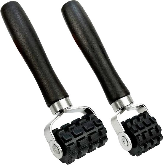 3cm & 5cm Geluidsreducerende Wielen en Naadroller voor Audio Isolatie en Demping, Inclusief Antislip Handvat en Houten Handgreep, Set van 2 voor Dakisolatie en Geluidsdemping