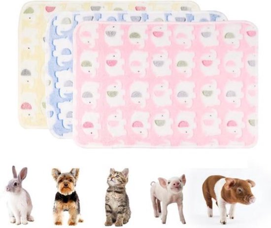 3‑delige set pluche huisdierendekens｜warme wasbare slaapmat, geschikt voor katten en honden klein‑middel‑groot, 76×104 cm