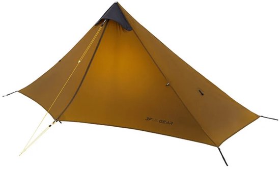3F UL GEAR Lanshan 1 – 1-persoons Tent – Ultra Lichtgewicht – 4 seizoenen trekking tent – Waterdicht – Kampeertent – Kamperen – Dubbeldaks trekkerstent – Hiking & Wandelen – Bruin