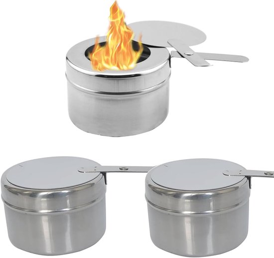 3Pcs Draagbare Fondue Brander - Paste Brander - Alcohol Kooktoestellen voor Fondue - Kamperen - Wandelen - Koken - Thee Koffie Heet Drank Kachel van Demarkt