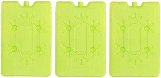 3x Koelelementen fel groen 16 cm - Koelblokken/koelelementen voor koeltas/koelbox van Merkloos