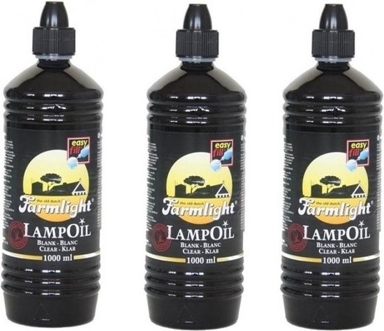 3x Lampenolie / fakkelolie -1 liter - met gratis aansteker van Dettol