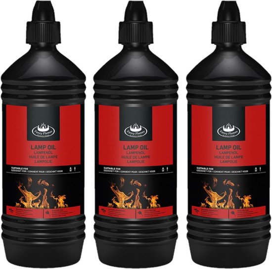 3x stuks heldere lampenolie/fakkelolie 1 liter van Parya Home