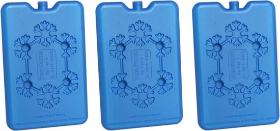 3x stuks koelelementen 200 ml 11 x 16 cm blauw - Koelblokken/koelelementen voor koeltas/koelbox van Benice.