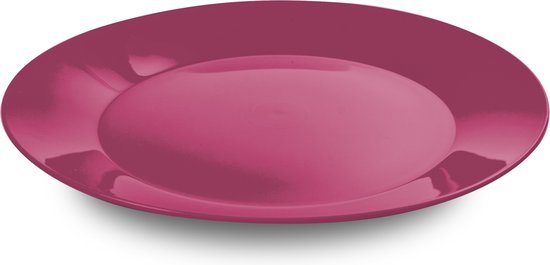 3x stuks ontbijt/diner bordjes hard kunststof 21 cm in het roze. Outdoor servies camping/picknick/verjaardag van Bilincol.