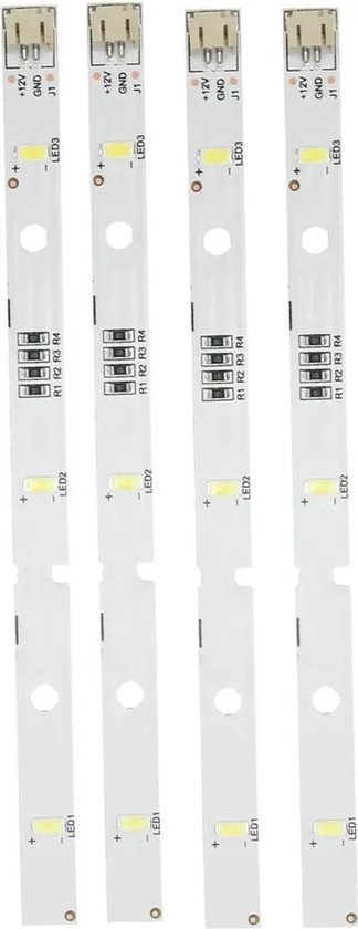 4-delige LED-lichtstrips voor koelkasten – LED-lichtstrips voor koelkasten, ter vervanging van de originele verlichting, voor optimale voedselverlichting.