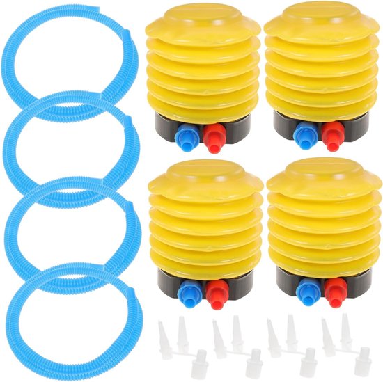 4-delige Voetpomp Set, Draagbare Luchtpomp voor Opblaasbare Boten, Ballonnen en Luchtbedden, Ideaal voor Buitenactiviteiten en Feestjes