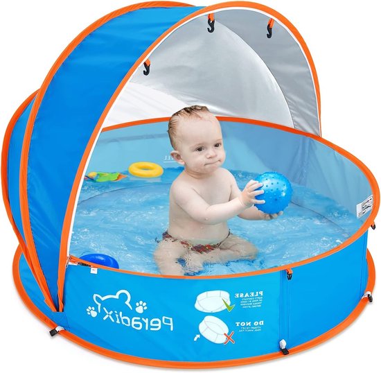 4-in-1 Baby Strandtent met UV Zonnescherm en Muggennet, Draagbare Pop-up Ballenbak voor Kinderen en Huisdieren, Ideaal voor Buiten Spelen en Zomerplezier van Merkloos