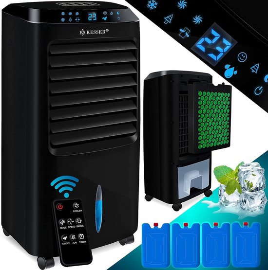4-in-1 mobiele airconditioner met afstandsbediening - ventilator, luchtkoeler en ionisator