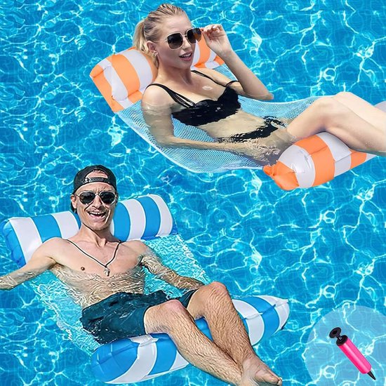 4-in-1 Opblaasbare Waterhangmat Zwemstoel en Matras Set van Merkloos