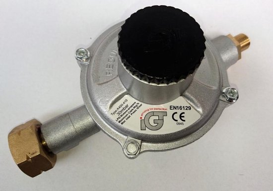 4 kg/h Gasdrukregelaar 30 mbar IGT met 1/4"schroefaansluiting van IGT