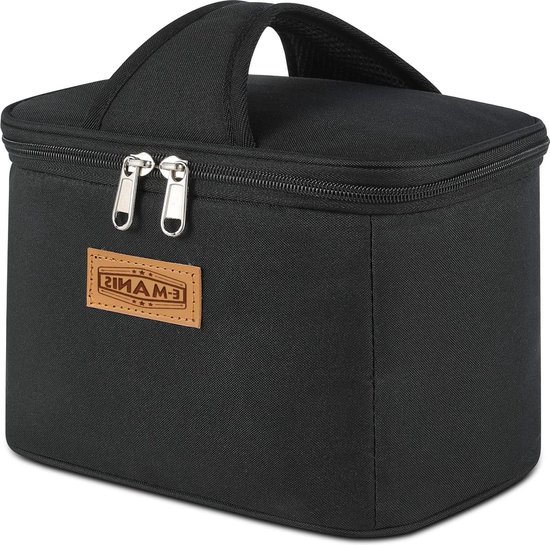 4 l mini-lunchtas - draagbare koeltas voor dames, heren, kinderen - zwart van Flowbag
