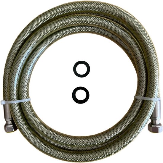 4 meter staal vrouwelijke FF gasslang - EN 15266 kookplaat keuken GPL afdichtingen van Merkloos