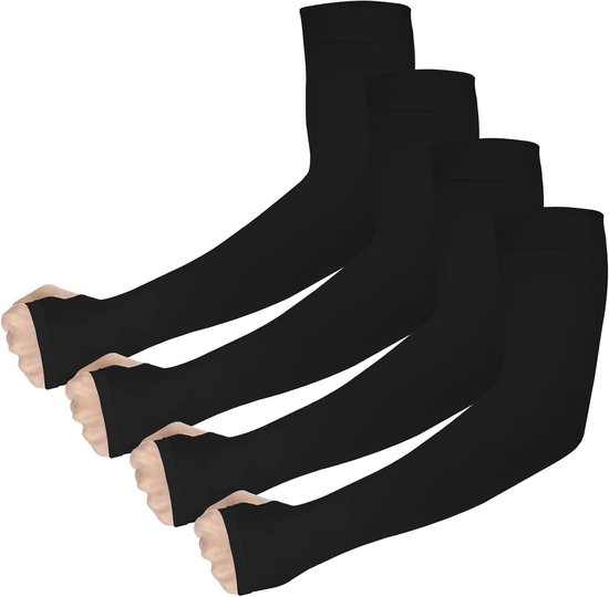 4 paar verkoelende armhoezen met UPF 50, duimgat, tattoo cover up - zonbescherming voor sport en outdoor活の. van Merkloos