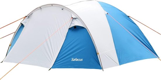 4-persoons kampeertent met voortent, iglo tent, lichtgewicht, stevig, dubbelwandig, waterdichte koepeltent, muggenbescherming, ventilatiesysteem, voor buiten en festivals. van Merkloos