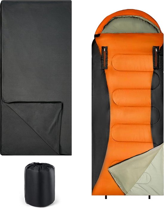 4 seizoenen slaapzak incl. fleecedeken - waterdicht - draagbaar - outdoor camping reizen wandelen van LifeGoods