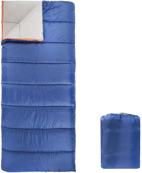 4-Seizoenen Slaapzak - Lichtgewicht Camping Slaapzak voor Koud en Warm Weer - Rechthoekige Slaapzak voor Kamperen, Wandelen en Outdoor Gebruik - Comfortabele Dekenslaapzak met Warme Voering - Blauw