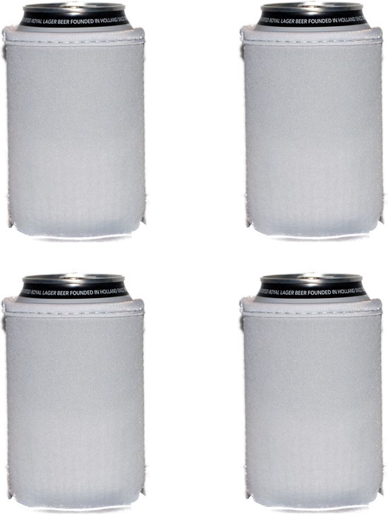 4 st. Bier - frisdrank blik Koelhoudhoesjes - Exclusief Wit - bierblik koelhoudhoesjes - 4 stuks van CoolGift