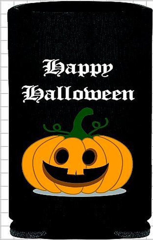 4 st. Halloween bier blik koelhoudhoesjes - zwart van Amscan