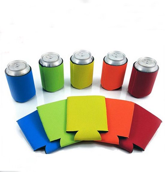 4 stuk Neoprene in vier kleuren Blikhouder voor Cola, Bier,Frisse drank van Merkloos