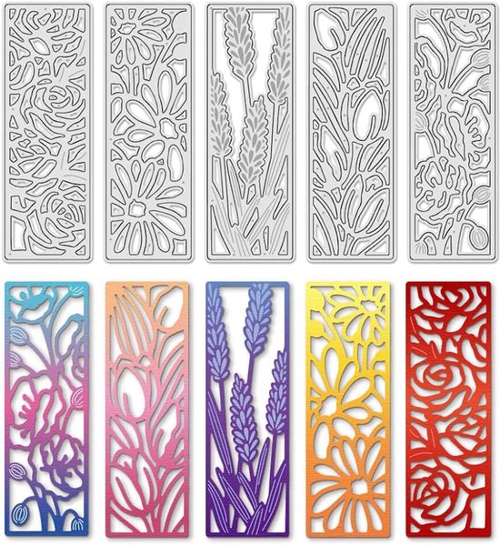 4 stuks bloemenplantenlijsten voor doe-het-zelf tulpen, lotus, stansvormen, metaal, stansvormen, scrapbooking, reliëf, sjabloon, bladwijzer, album, papier, decoratie