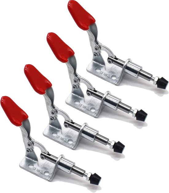4 stuks horizontale klem, handgereedschap met duw-trek-actie, snelspanklem, voor machinebediening, timmerwerk, lassen (klemkracht 45 kg) van Merkloos