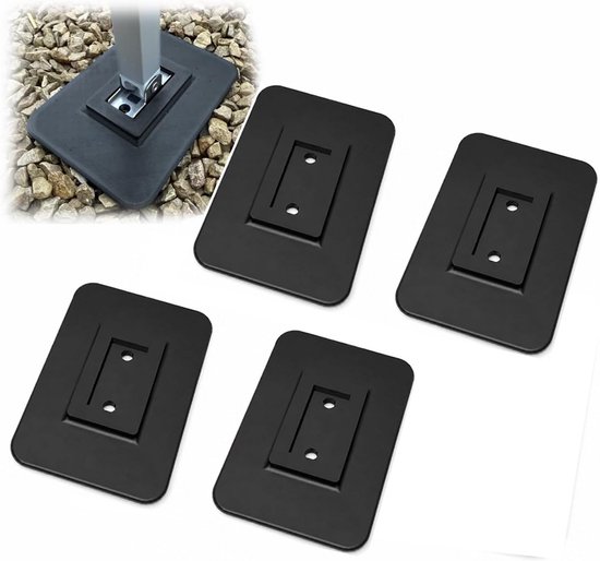 4 stuks Luifel steunplaat - Stabilisatievoet Caravan - Onderlegplaten - voor camper, luifel ondersteuning, picknickhulp met eenvoudige installatie - 10 x 14 cm