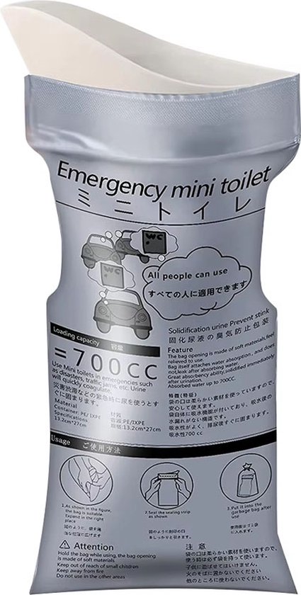 4 Stuks Mini Draagbare Toilet - Urine Zak - WC - Camping - Reizen - Plaszak van Merkloos