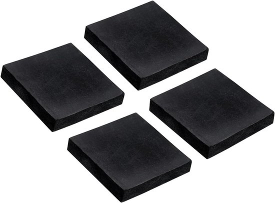 4 Stuks Rubber Anti-Vibratie Pads - 50mm Vierkante Vibration Isolatie Matten met 10mm Dikte voor HVAC Compressoren en Airconditioners, Geluiddempende en Antislip Blokken